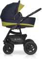 Коляска 3 в 1 Riko Basic Alfa 01 черно-салатовый