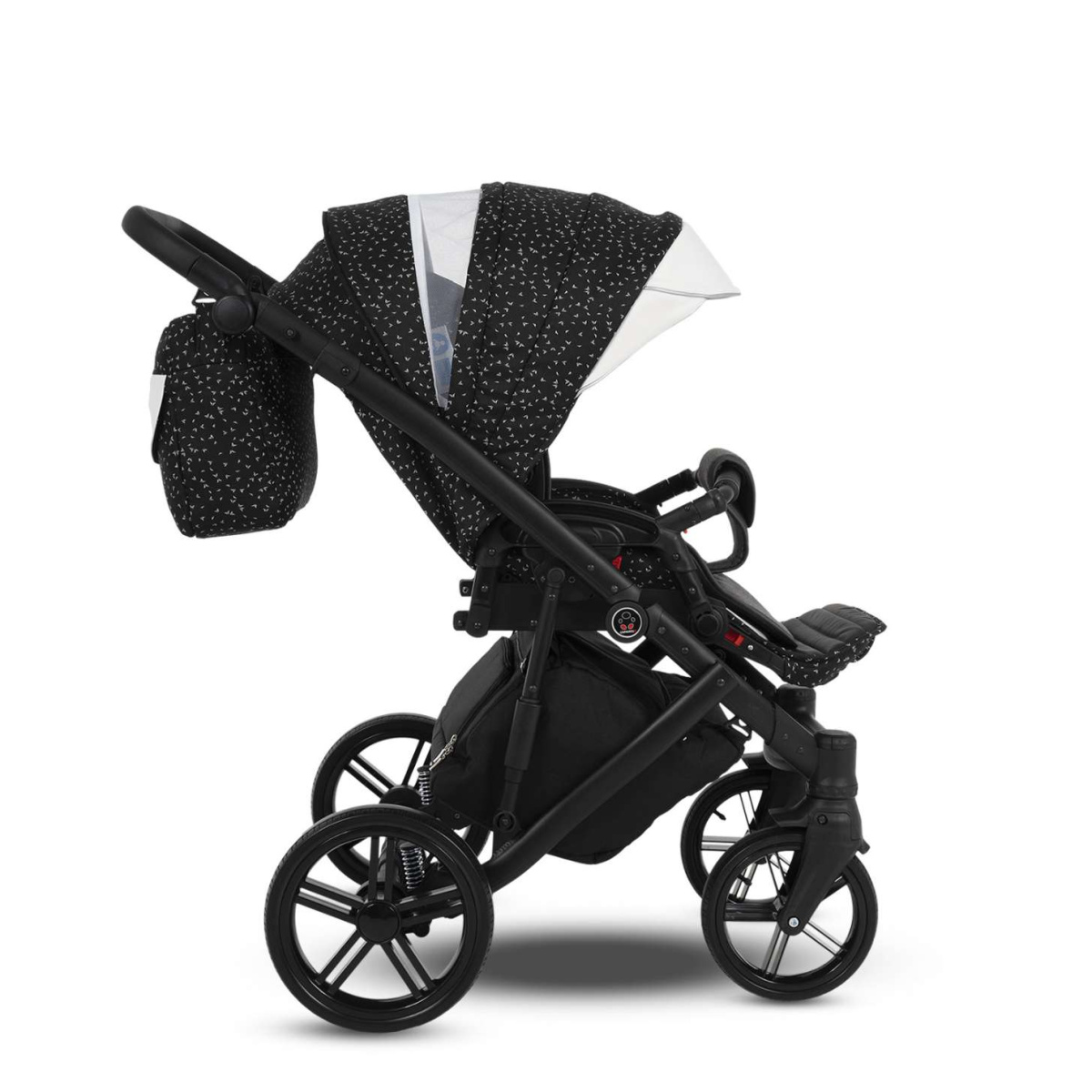 Коляска Camarelo Avenger 2 в 1черный жаккард/белая экокожа
