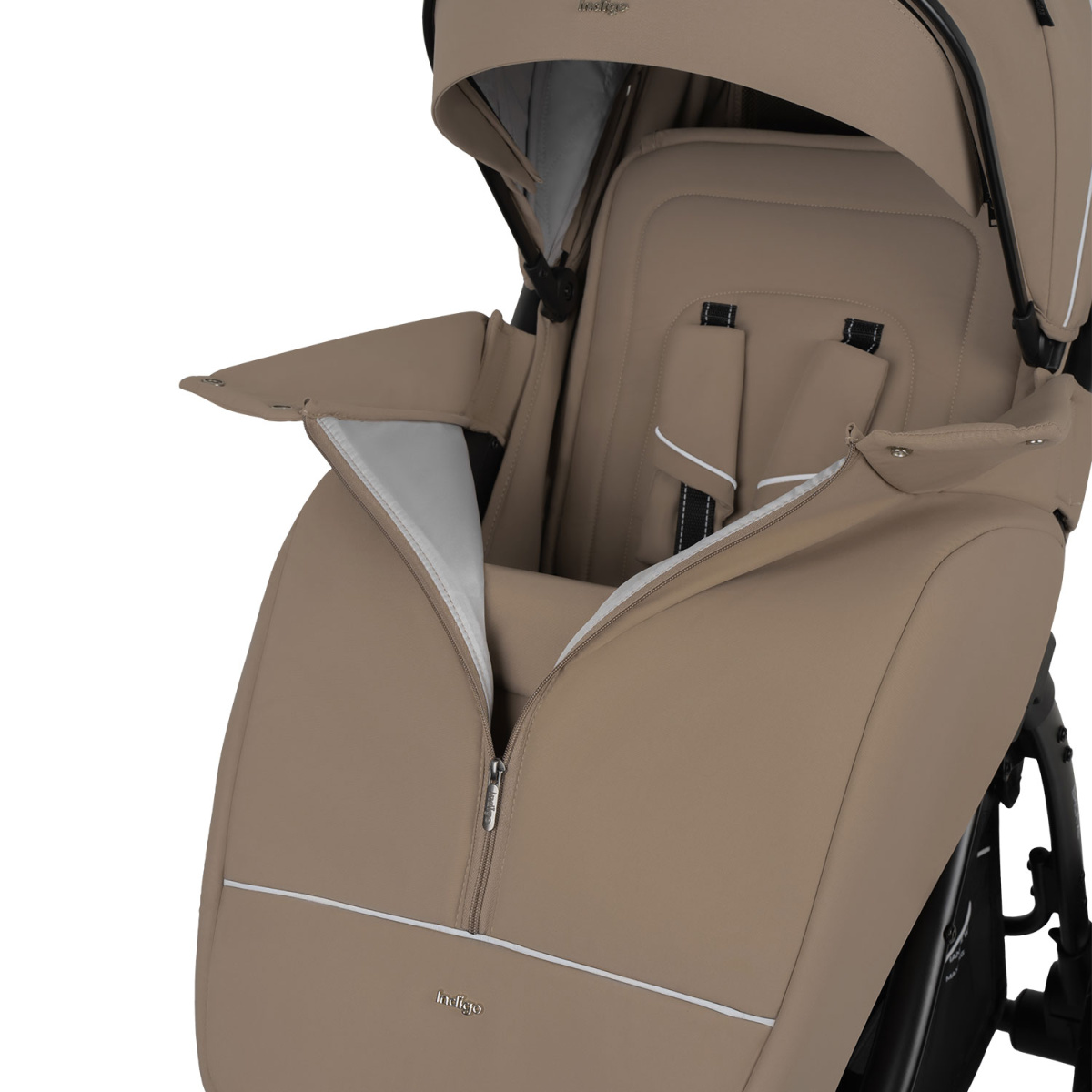 Коляска прогулочная Indigo EPICA XL AIR с сумкой бежевый