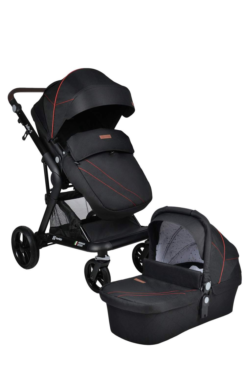 Коляска модульная 2 в 1 Farfello Jolly-S (J-77 чёрная)