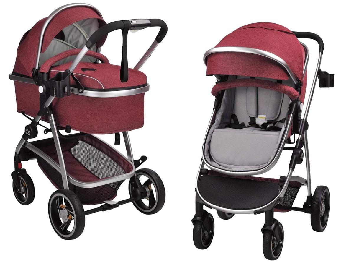 Коляска трансформер Farfello Pristina (Рубиновый PS-13)