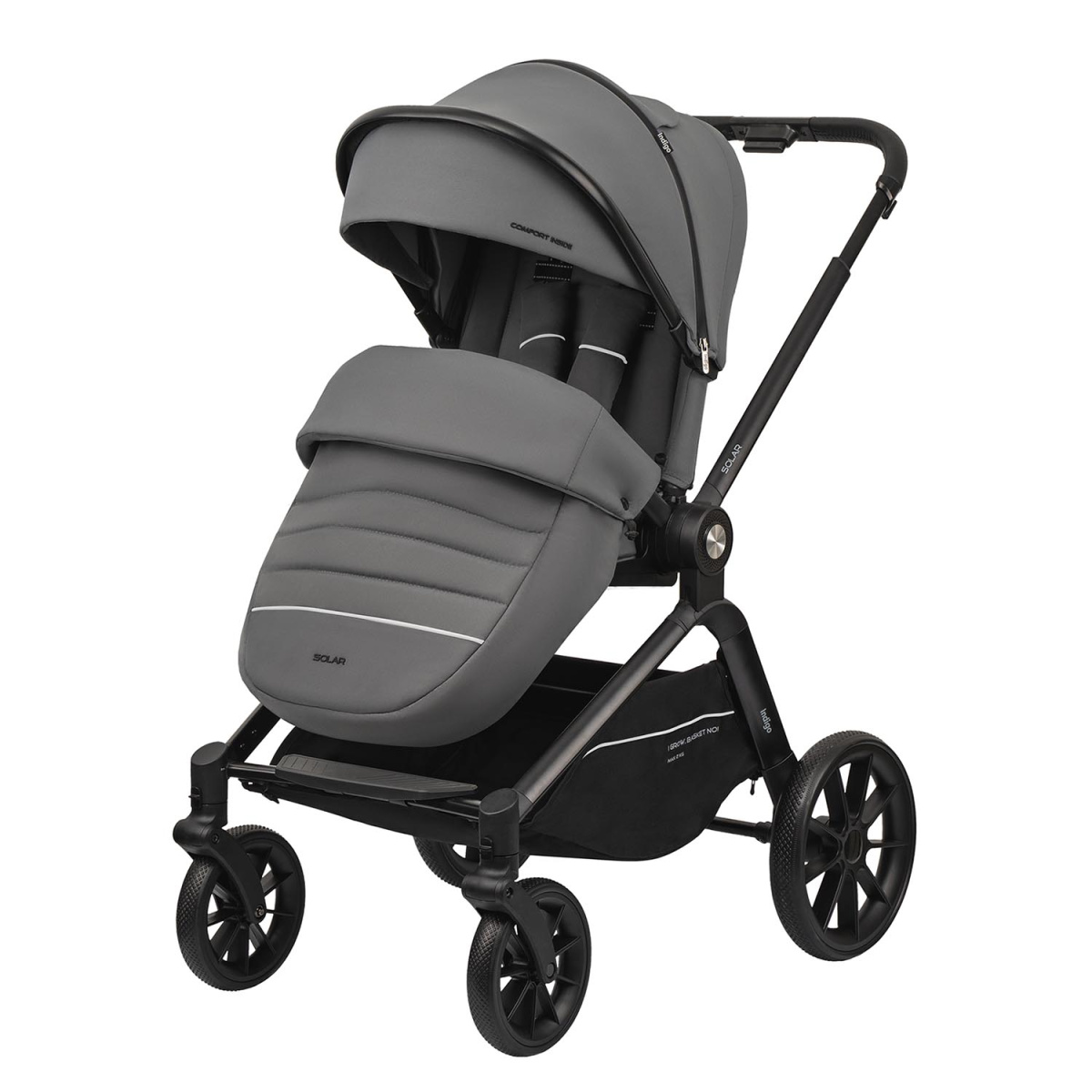 Коляска прогулочная Indigo SOLAR серый