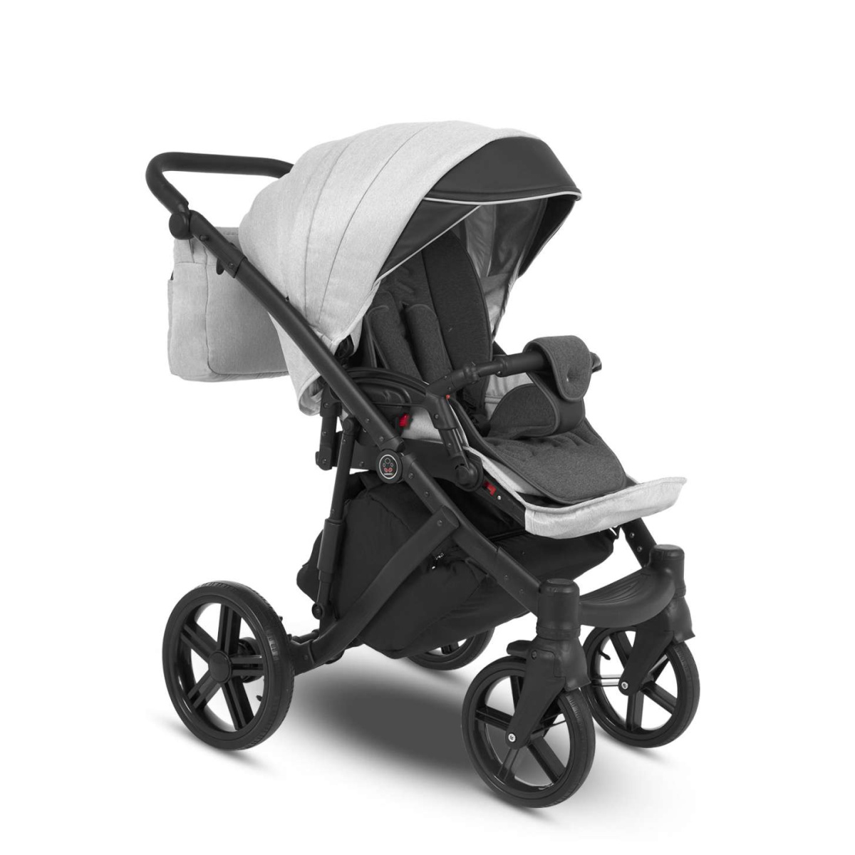 Коляска Camarelo Avenger 2 в 1 светло-серый меланж/черная экокожа