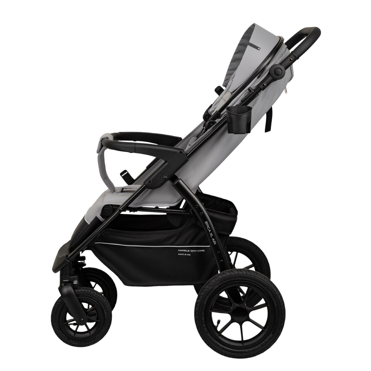 Коляска прогулочная Indigo EPICA XL AIR с сумкой светло-серый