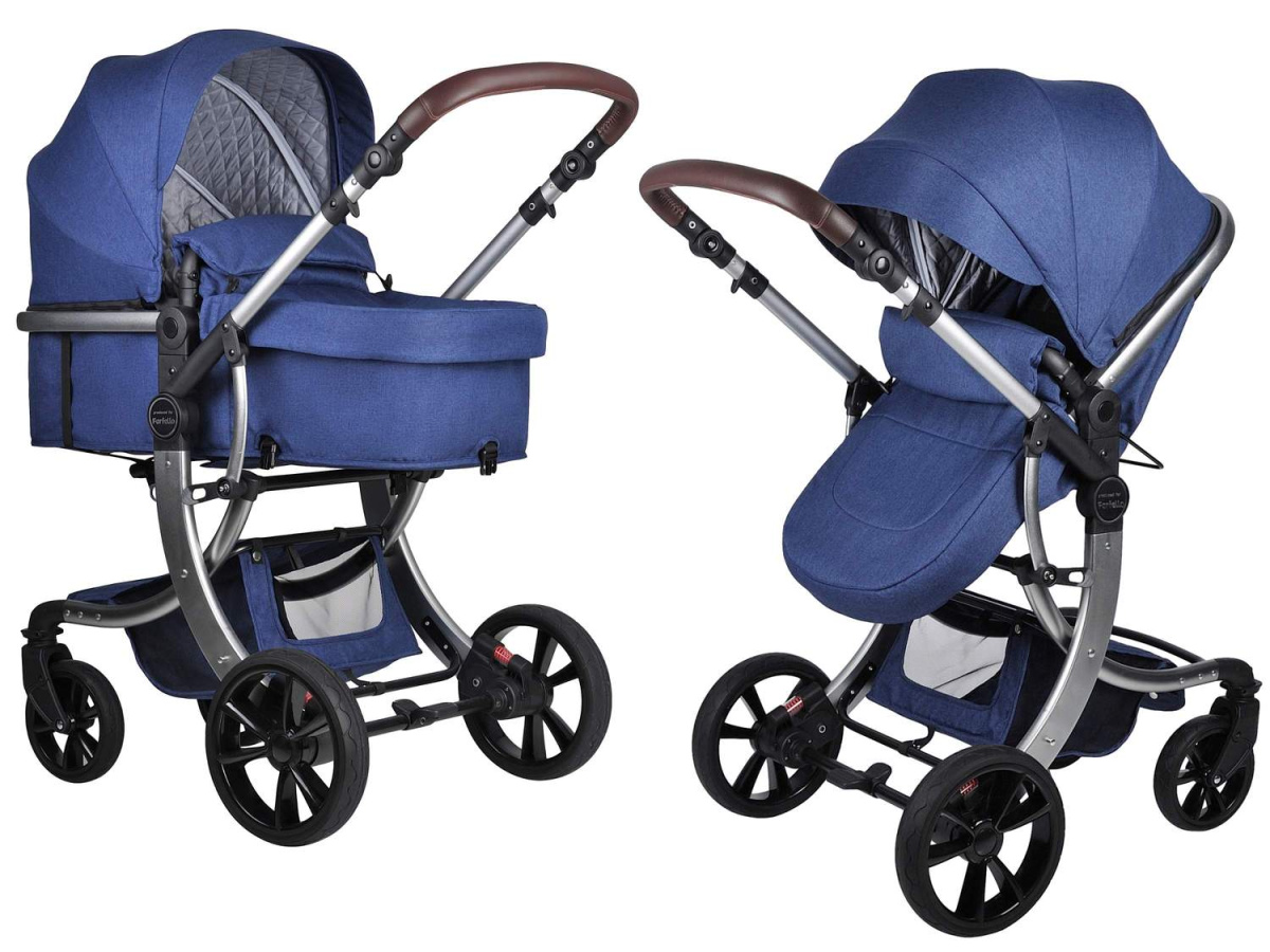 Коляска трансформер Farfello Aimile Original (New Silver) 608L (Синий)
