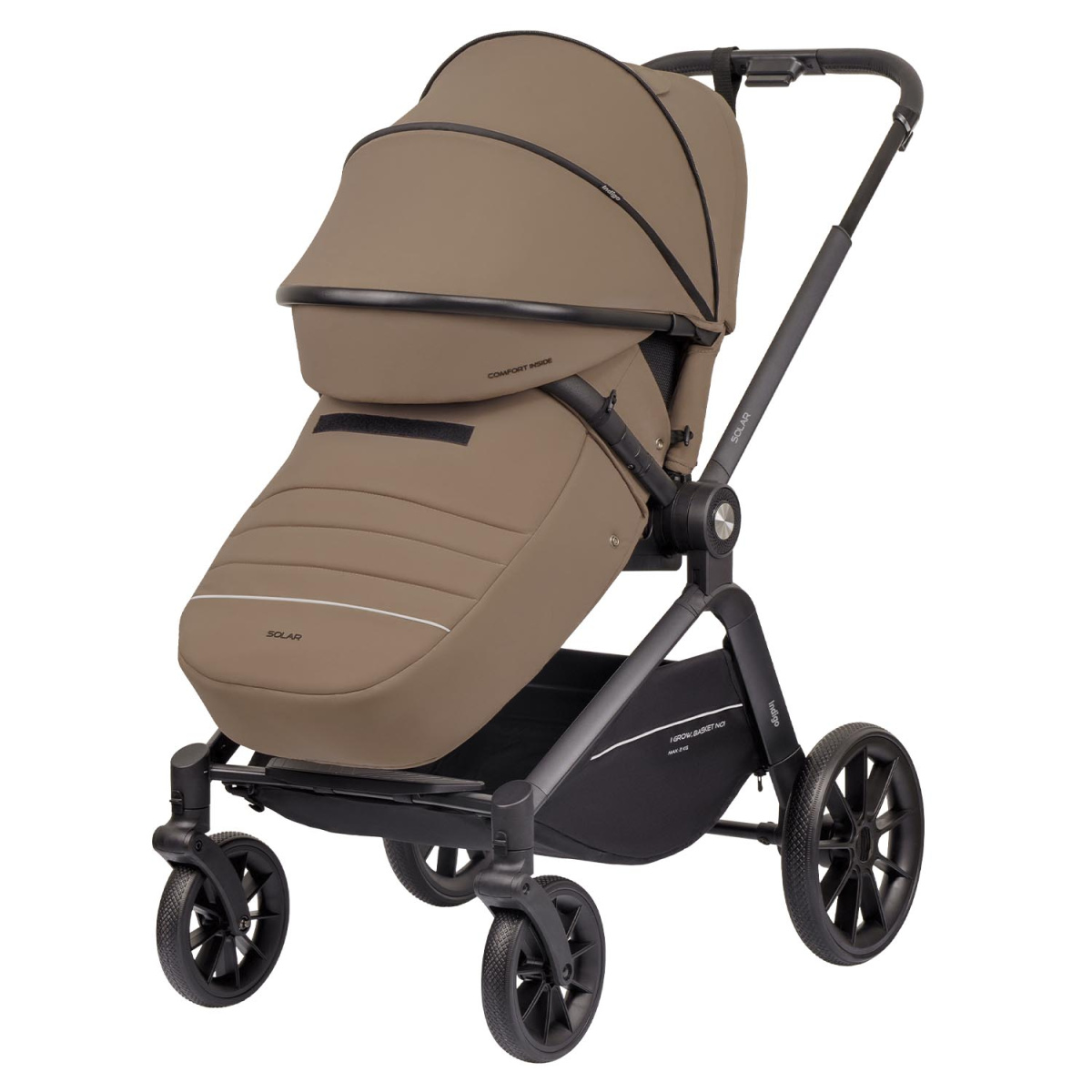 Коляска 3 в 1 Indigo SOLAR темно-бежевый