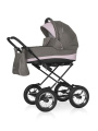 Коляска 2 в 1 Riko Basic Alfa Ecco Classic 09 серо-розовый