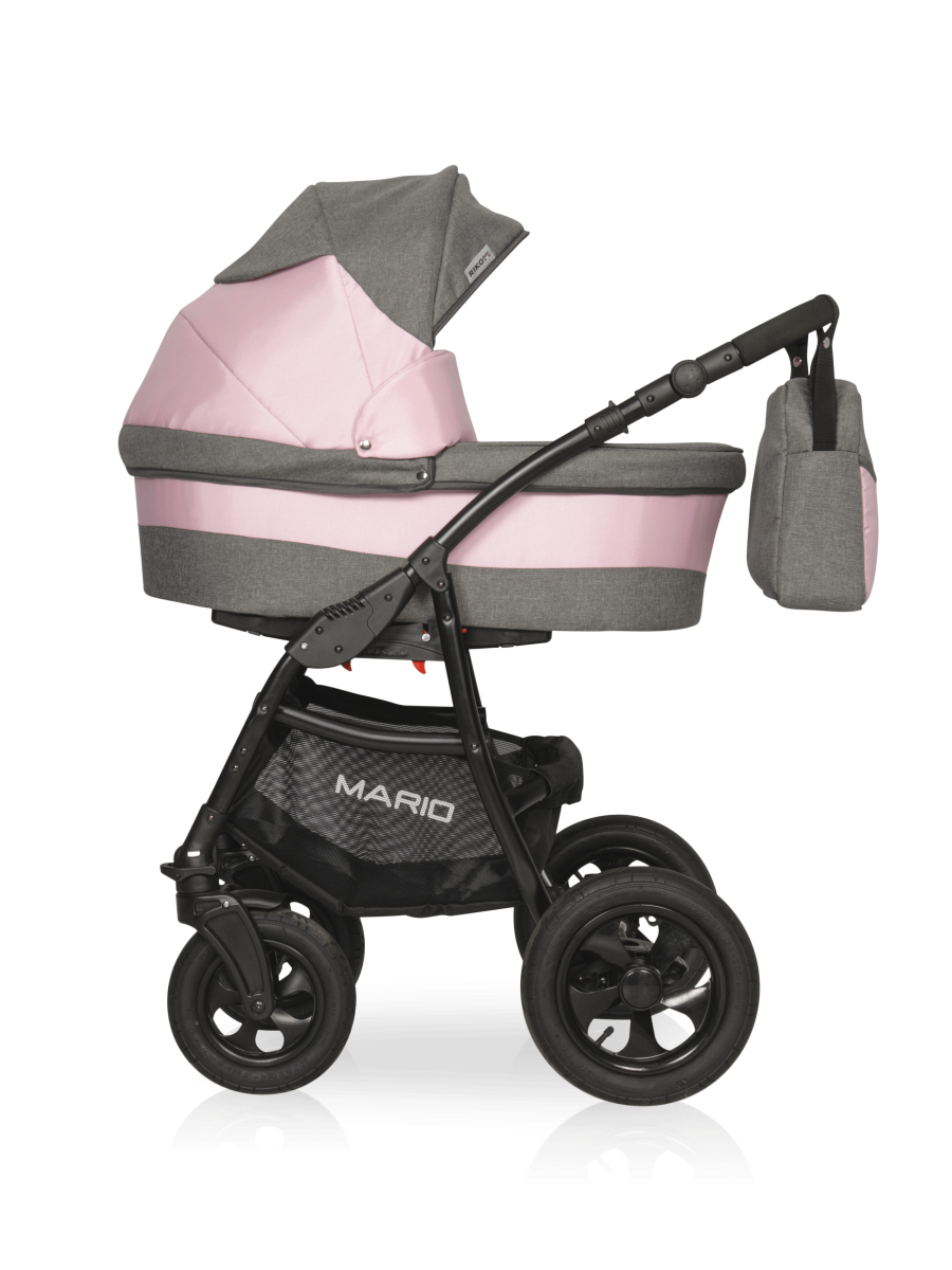 Коляска 2 в 1 Riko Basic Mario 02 серо-розовый