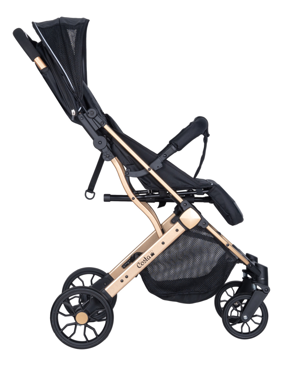 Коляска детская прогулочная Farfello COSTA Linda Gold (black/ черный L-2)