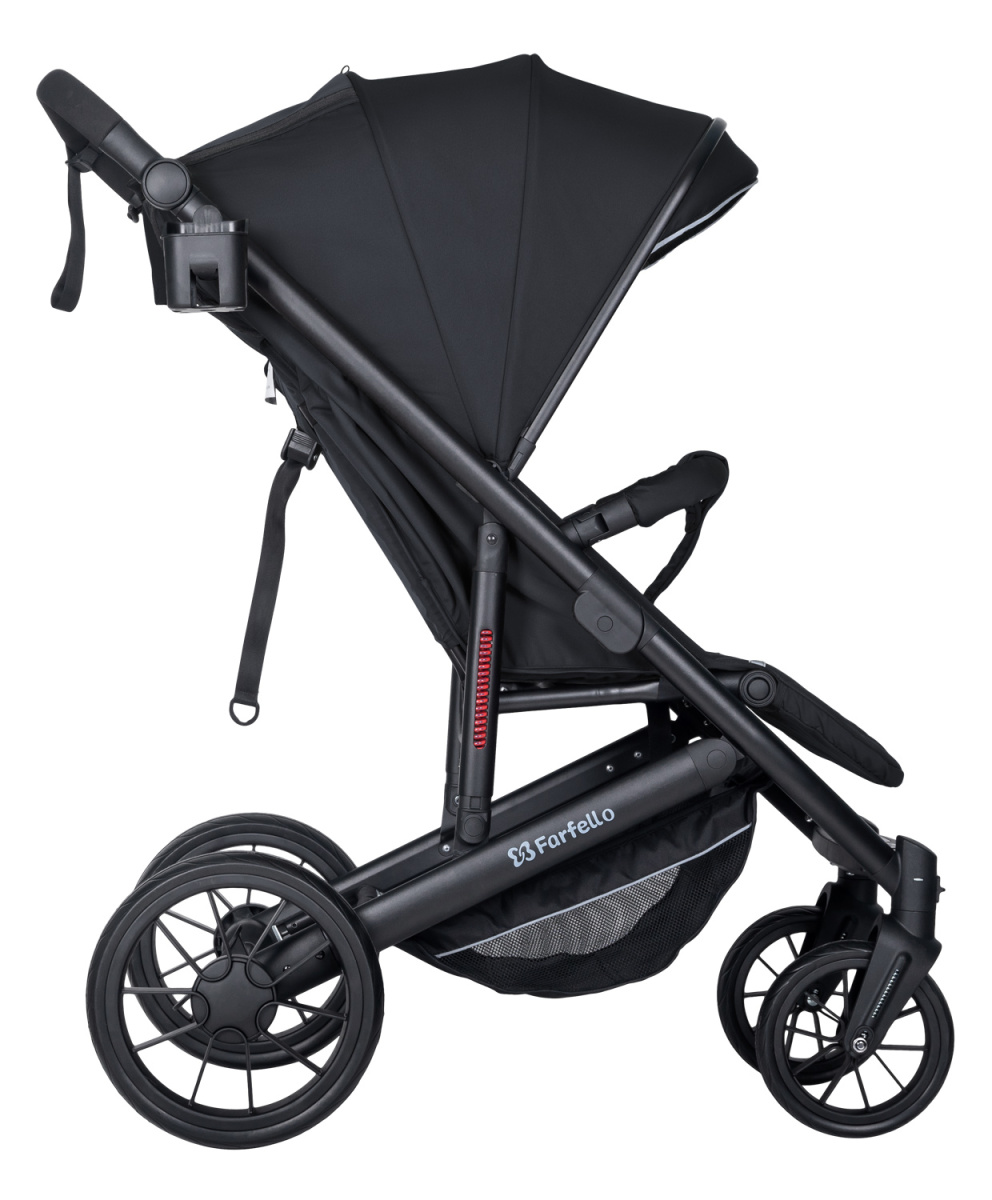 Коляска детская прогулочная Farfello Bonnie black (Charcoal Black/Угольно-черный)