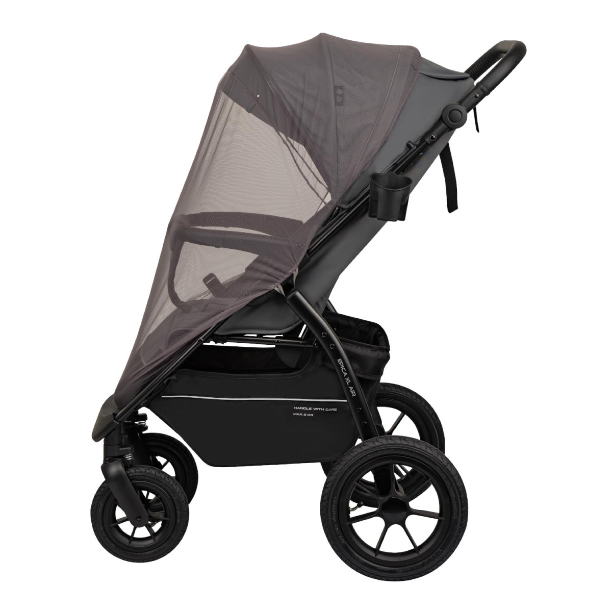 Коляска прогулочная Indigo EPICA XL AIR с сумкой темно-серый