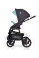 Коляска 3 в 1 Riko Basic Alfa Ecco 04 черно-голубой