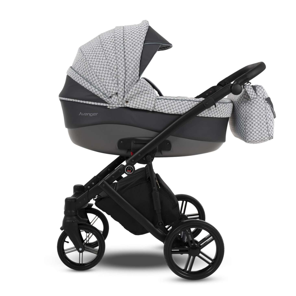 Коляска Camarelo Avenger 2 в 1 светло-серый жаккард/серая экокожа
