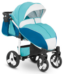 Прогулочная коляска Camarelo Elf белая рама бирюзовый/морская волна