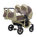Коляска для двойни 2 в 1 Bart-Plast Fenix Duo 06 бежево-коричневый