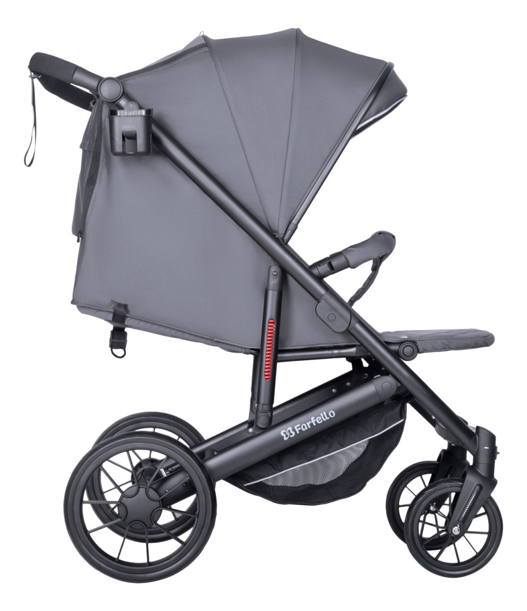 Коляска детская прогулочная Farfello Bonnie black (Smoke Grey/Дымчато-серый)
