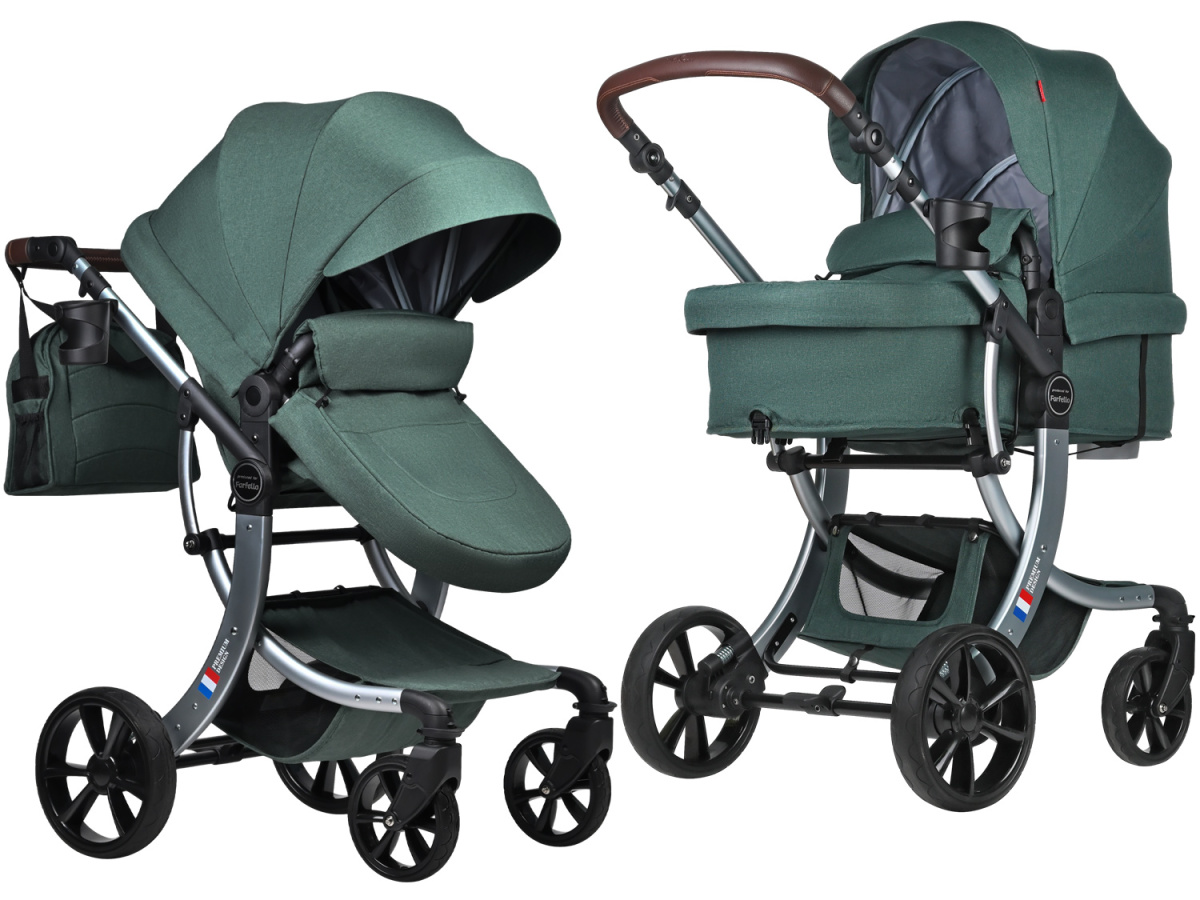 Коляска трансформер Farfello Aimile Original New Silver (Вечнозеленый NDS-1)