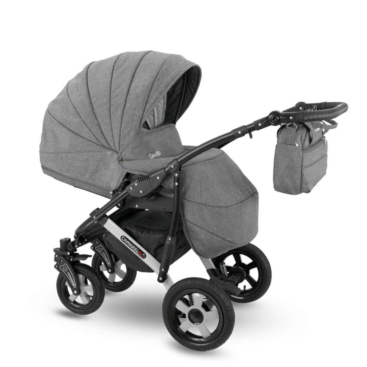 Коляска Camarelo Sevilla WXSE 3 в 1 темно-серый меланж