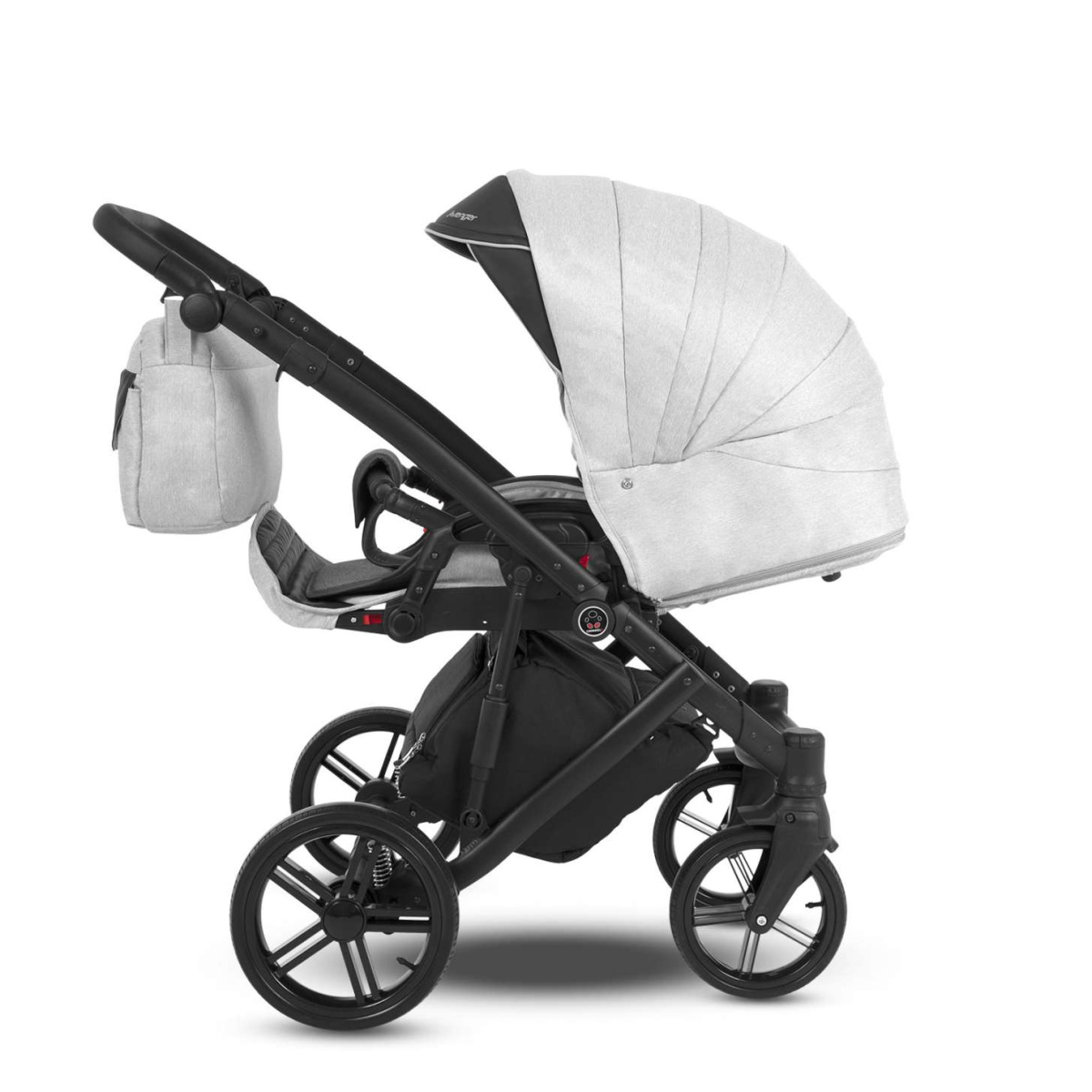 Коляска Camarelo Avenger 2 в 1 светло-серый меланж/черная экокожа