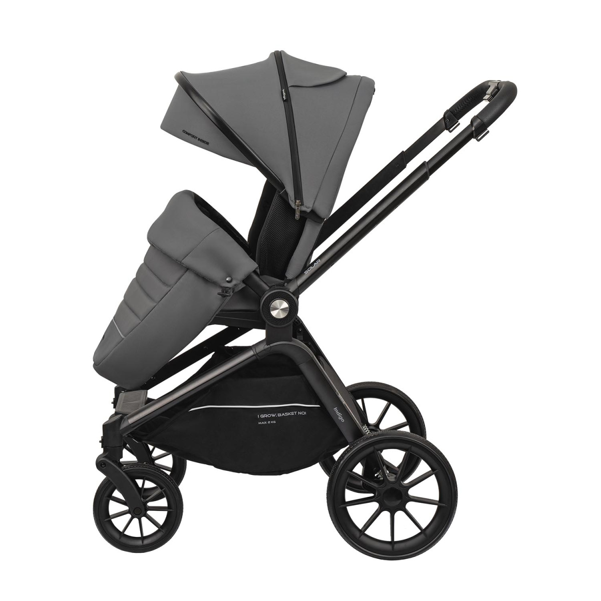 Коляска прогулочная Indigo SOLAR серый