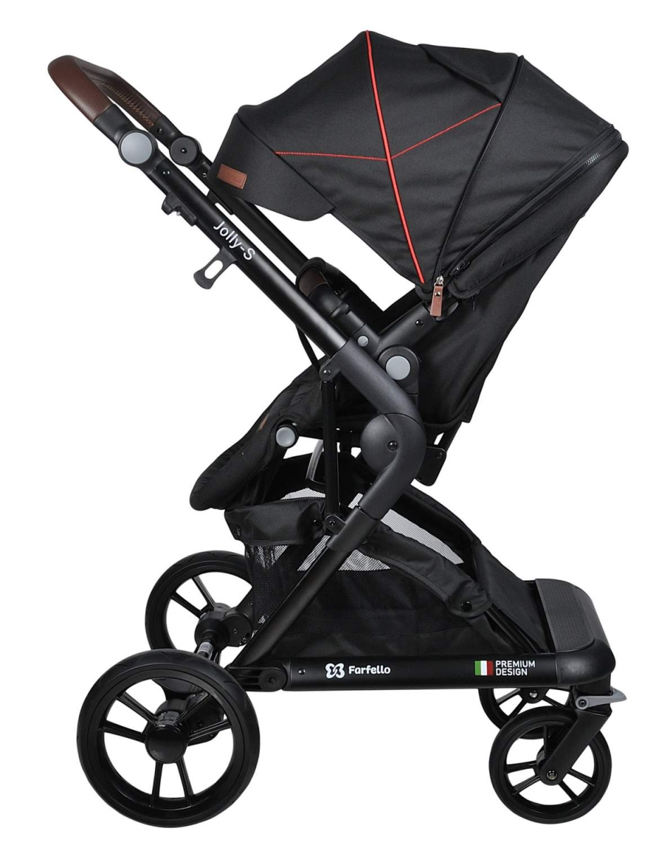 Коляска модульная 2 в 1 Farfello Jolly-S (J-77 чёрная)