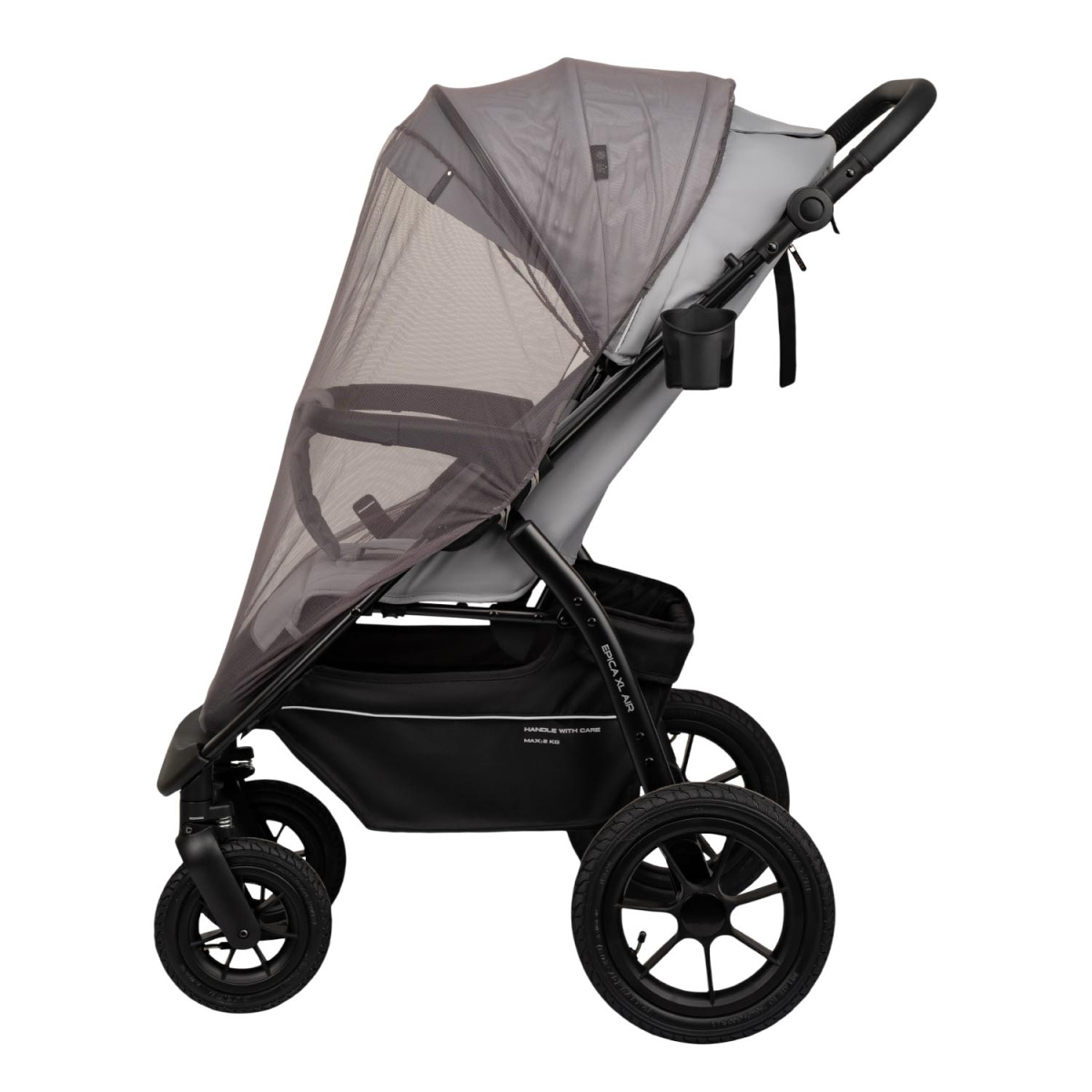 Коляска прогулочная Indigo EPICA XL AIR с сумкой светло-серый