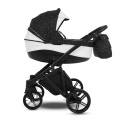 Коляска Camarelo Avenger 3 в 1 черный жаккард/белая экокожа