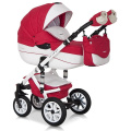 Коляска 2 в 1 Riko Bruno Ecco 20 бело-красный
