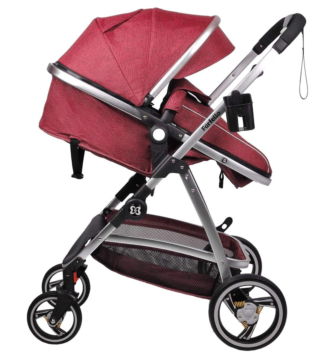 Коляска трансформер Farfello Pristina (Рубиновый PS-13)