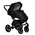 Коляска 2 в 1 Indigo Mio Eco, 01 (Черная кожа)