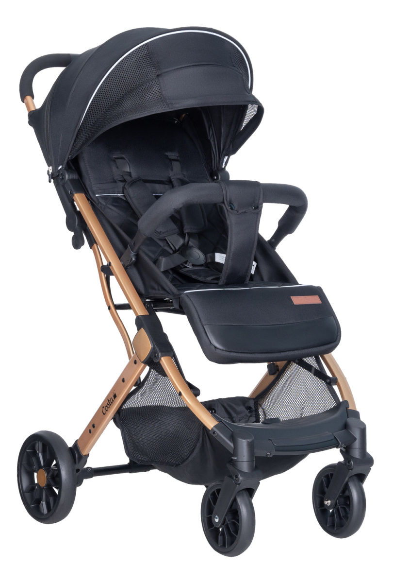 Коляска детская прогулочная Farfello COSTA Linda Gold (black/ черный L-2)