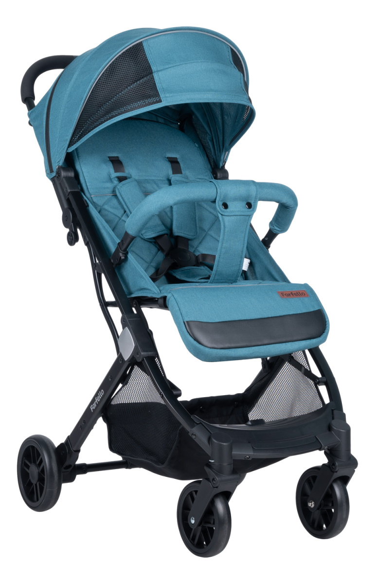 Коляска детская прогулочная Farfello Comfy Go (Aqua/темно-бирюзовый (чёрная)CG-19)