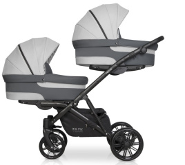 Коляска для двойни 2 в 1 Riko Team 2020 серый