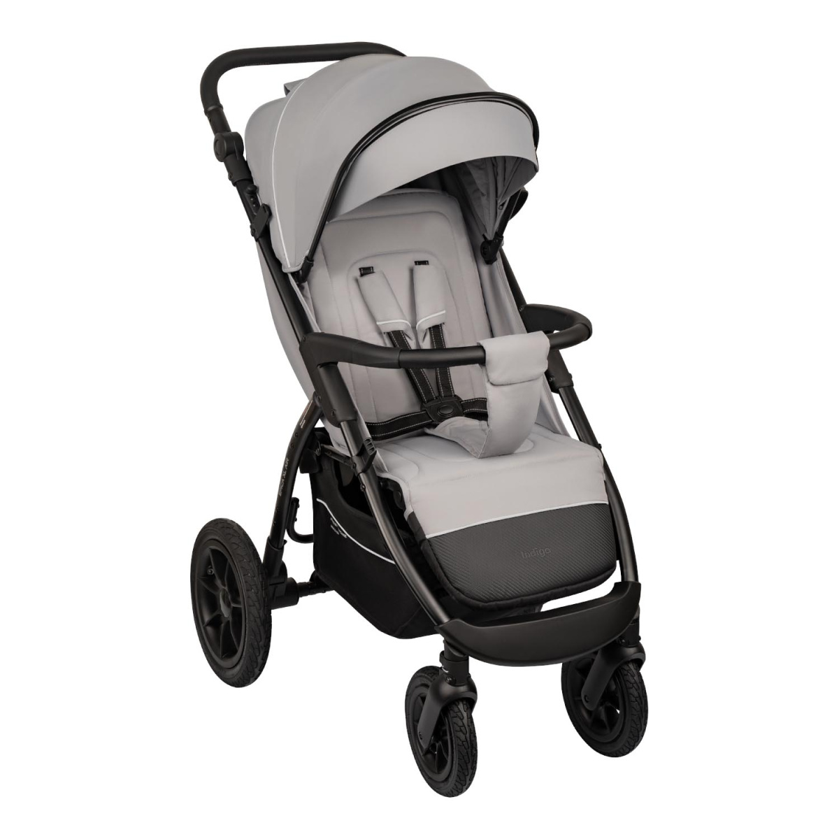 Коляска прогулочная Indigo EPICA XL AIR с сумкой светло-серый