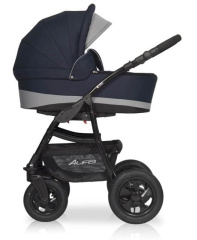 Коляска 2 в 1 Riko Basic Alfa 05 черно-серый