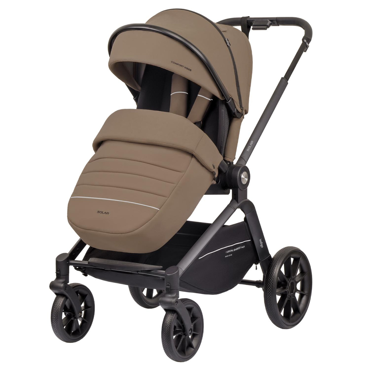 Коляска прогулочная Indigo SOLAR темно-бежевый