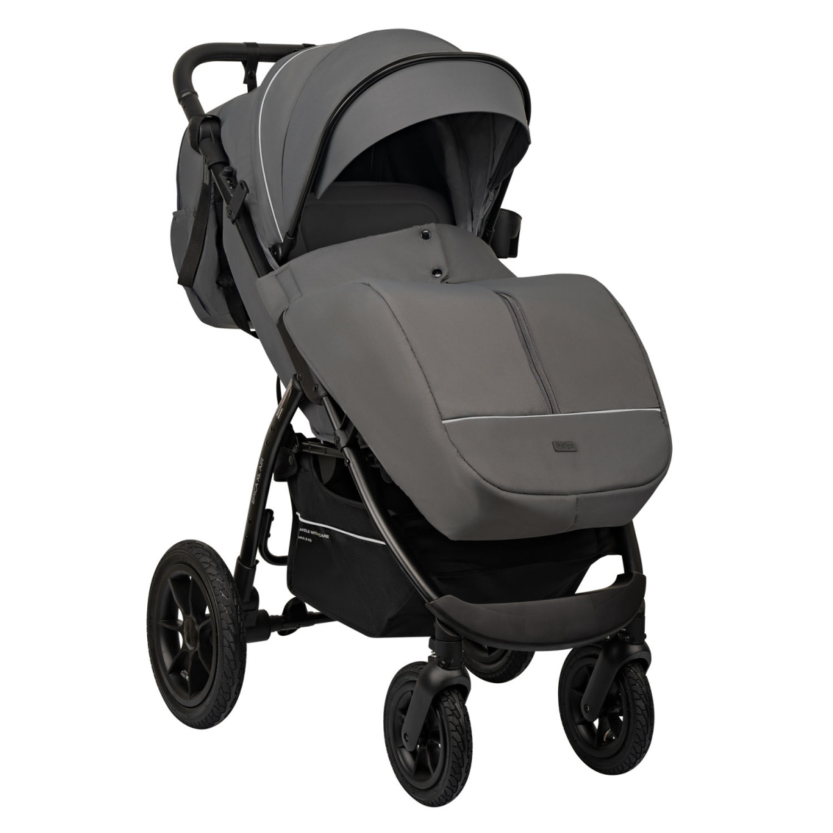 Коляска прогулочная Indigo EPICA XL AIR с сумкой темно-серый