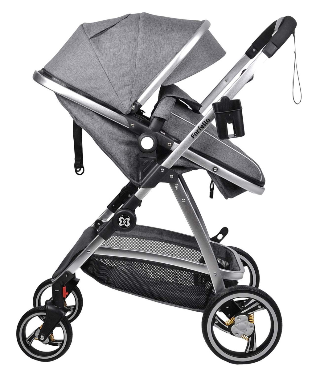 Коляска трансформер Farfello Pristina (Серый PS-11)