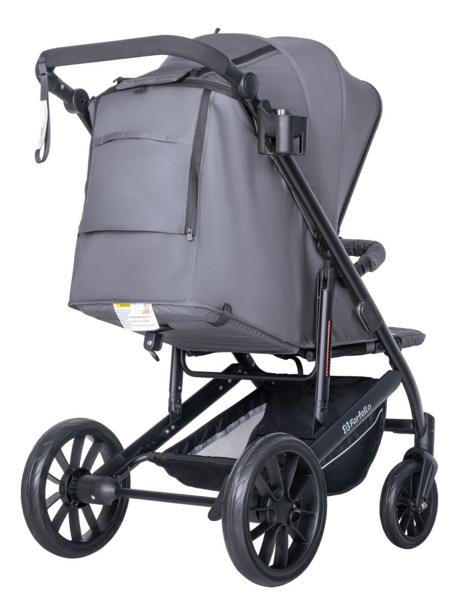 Коляска детская прогулочная Farfello Bonnie black (Smoke Grey/Дымчато-серый)